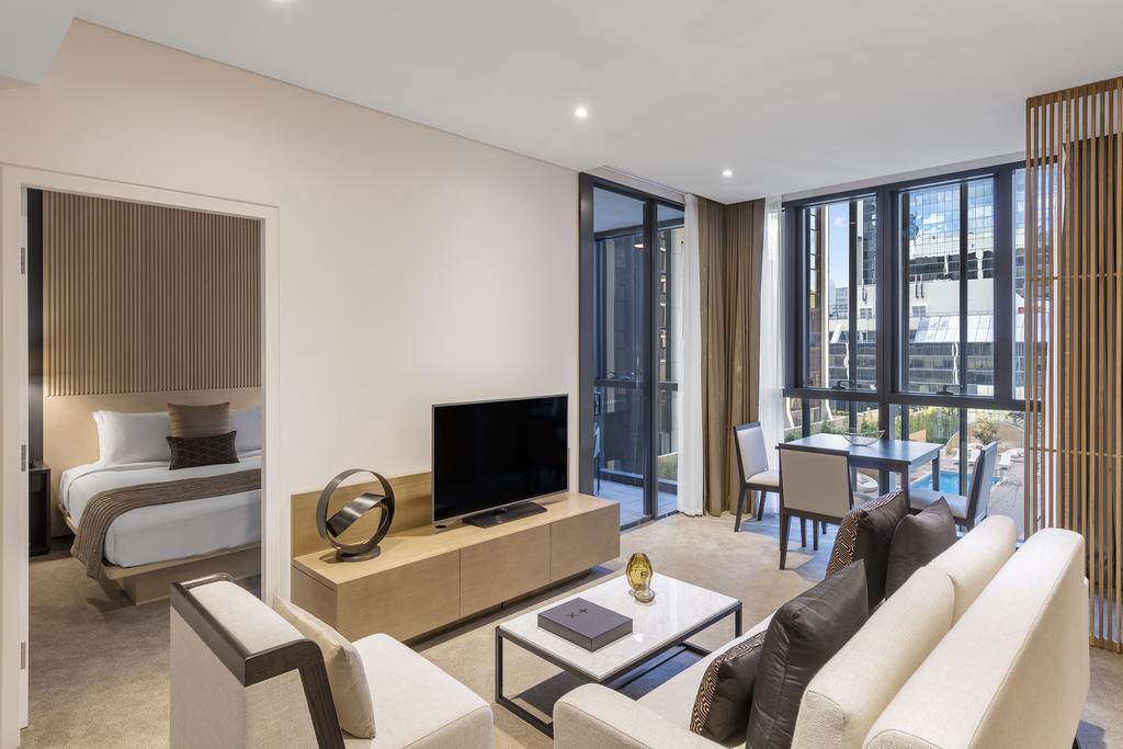 Skye Hotel Suites Parramatta Exterior photo The living room of a typical apartment