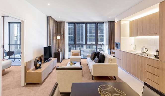Skye Hotel Suites Parramatta Room photo A typical apartment interior